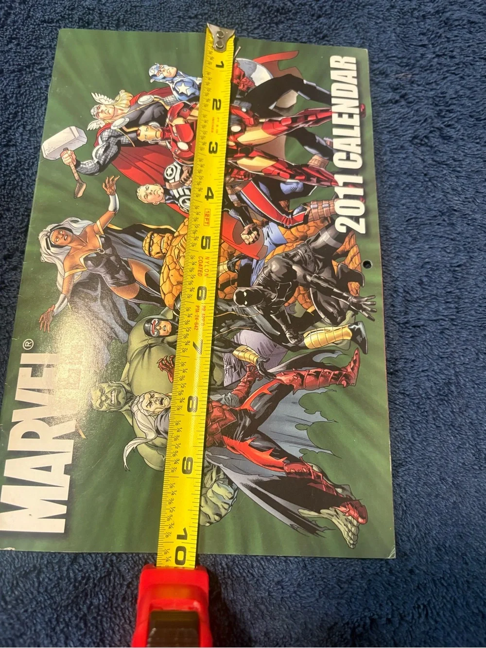 Marvel Calendar with Green, Red, Yellow, Blue Characters